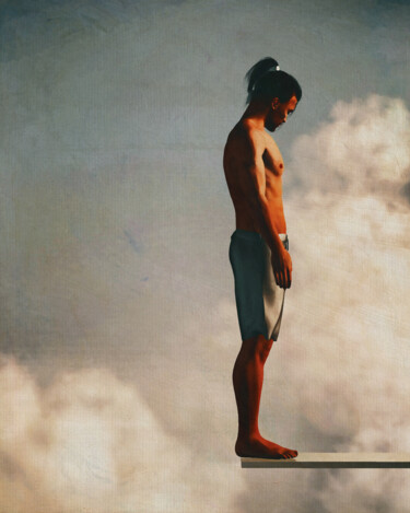 Painting of a Man on a Diving Board