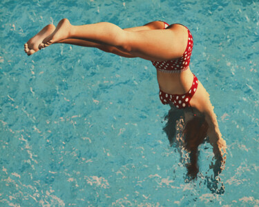 Girl diving in the water