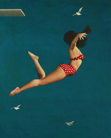 Girl Diving Into the Sea Wearing a Bikini